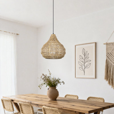Boho Handwoven Rope Pendant Light