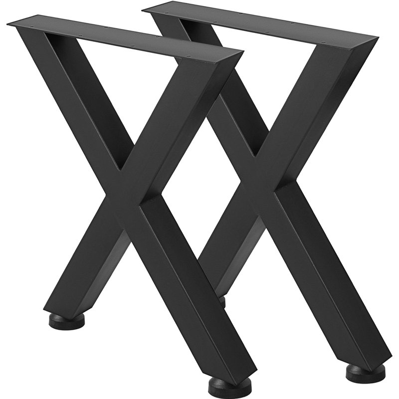 Pieds de table, H 15,7 po x l 15,5 po x P 3,9 po, Noir