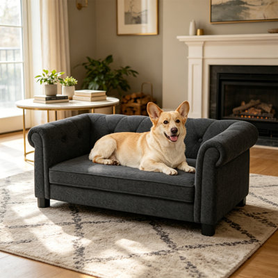 Lit pour chien élégant et rectangulaire pour petits et moyens chiens
