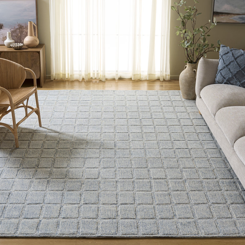 Genre Hand Woven Wool;Cotton Solid Color Rug, Rectangle 8' x 10'