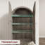 Armoire de rangement de 72 po de hauteur avec garde-manger arqué, armoires de rangement de style campagne moderne avec 2 portes et tiroirs, grand garde-manger arqué en bois avec tablettes épaissies pour la salle à manger-1865699261