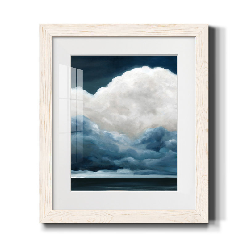 Les nuages au-dessus - impression, H 20 po x l 17 po x P 1 po, Papier encadré blanc, Blanc
