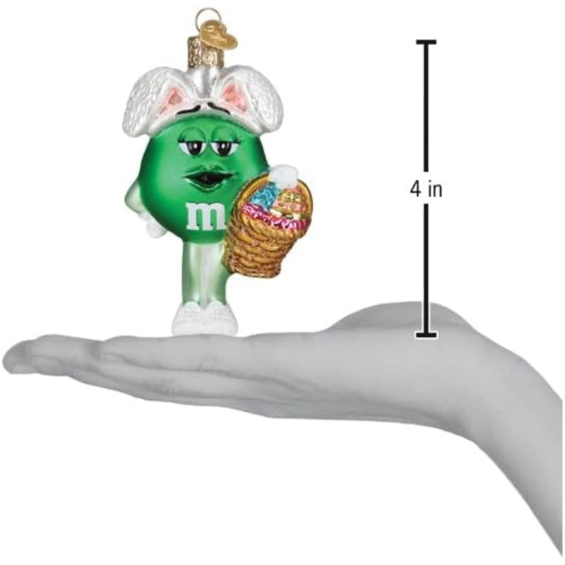 Old World Christmas Blown Glass Ornament for Christmas Tree, M&M'S Green Easter