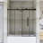 56-60 "W X 60" H Frameless Sliding Shower Door In Matte Black Finish-116985573