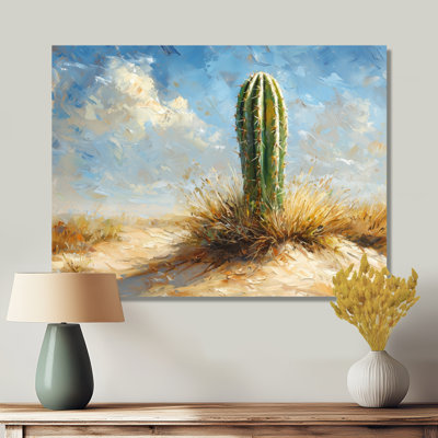 Minimalisme cactus par les dunes II - art mural cactus