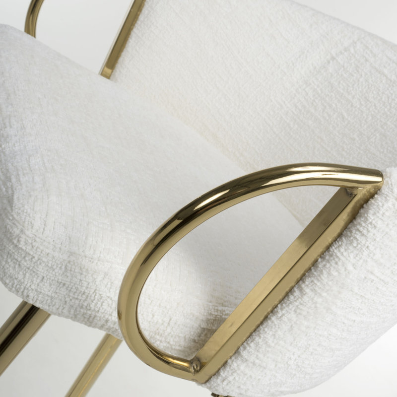 Balasa Upholstered Counter Stool with Metal Frame, Cream
