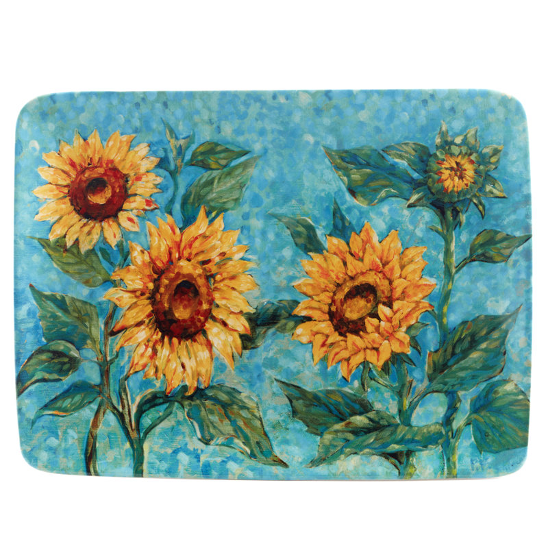 Plateau rectangulaire Golden Sunflowers