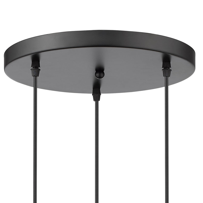 Luminaire suspendu cylindrique à 3 lumières Lambrecht, Noir