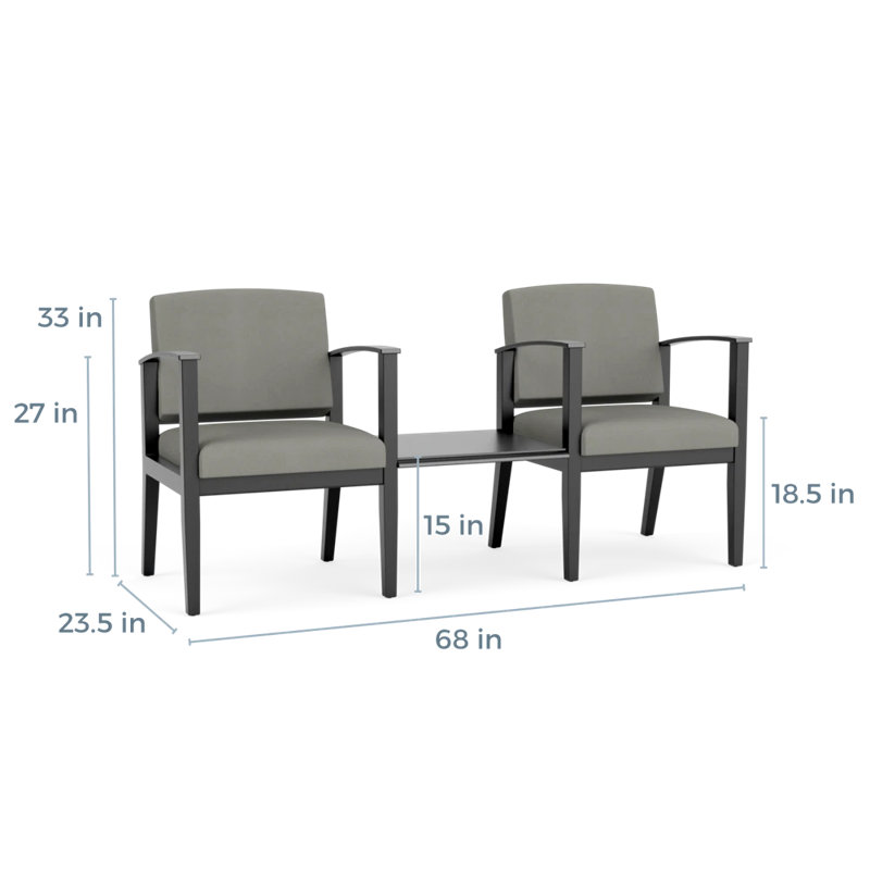 Structure en bois tandem 2 places avec table centrale Amherst, Noir, Patriot Plus