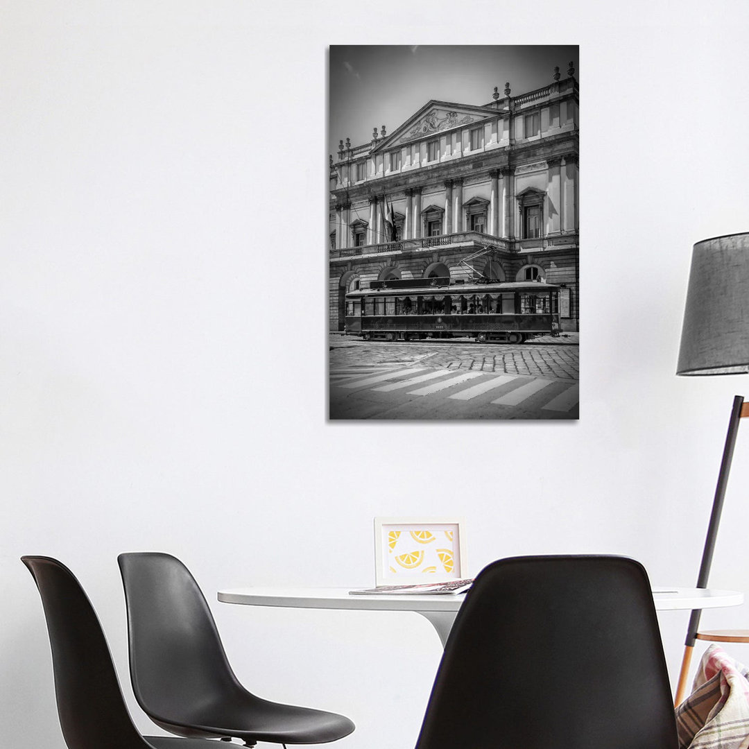 Milan Teatro Alla Scala And Tram by Melanie Viola - Wrapped Canvas Print