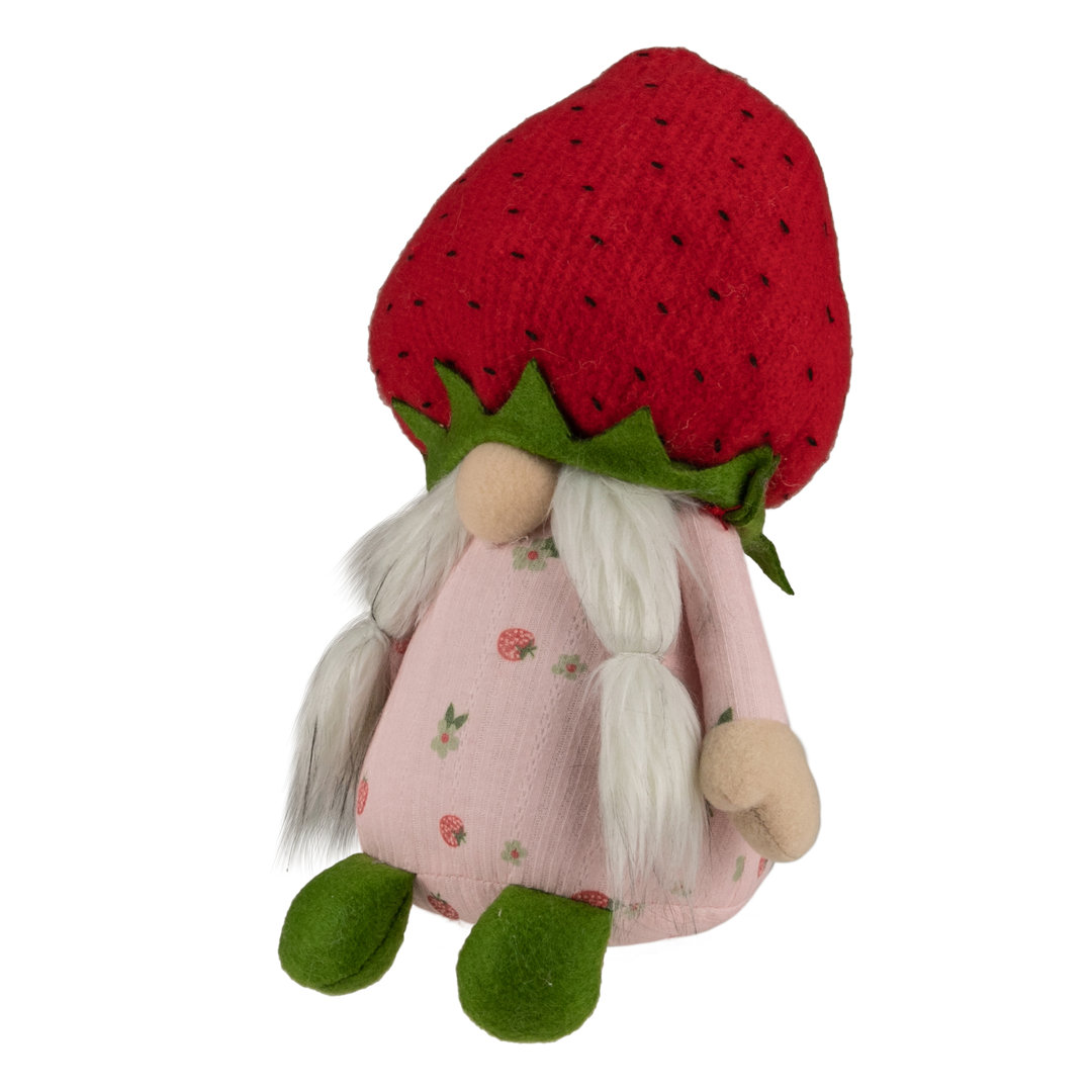 9.5" Green and Red Boy Springtime Strawberry Gnome Northlight Seasonal