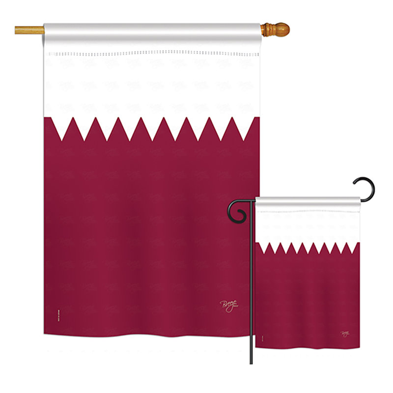 « qatar of the world », drapeau de polyester vertical décoratif à 2 côtés