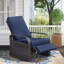 Chaise longue d'extérieur inclinable en aluminium et en osier PE avec coussin pour l'extérieur-446415219-417650626