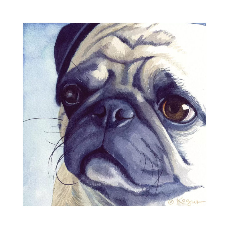 Bugabee Pug 1 Piece Painting on Canvas, 66.04 cm H x 66.04 cm W x 1.91 cm D, Wrapped Canvas