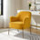 Chaise contemporaine Cleo de 26 po de largeur avec accoudoirs encastrés