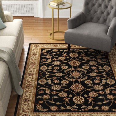 Tapis noir / rouge / taupe Weisgerber