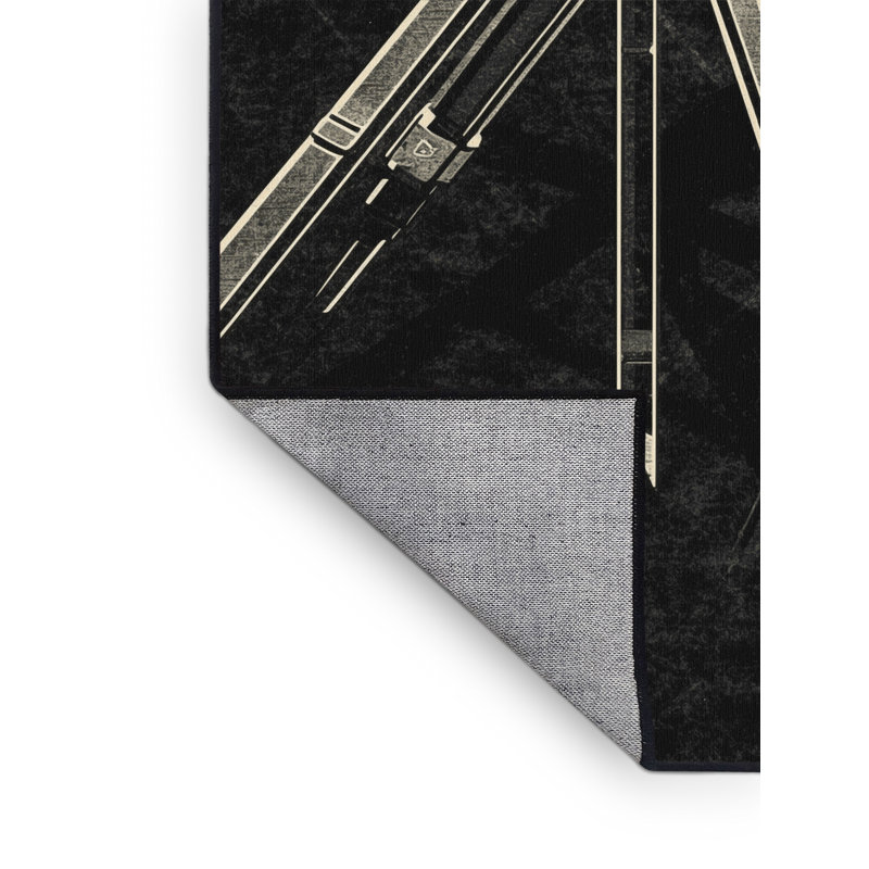 Tapis géométrique moderne et contemporain trépied lavable à la machine, 3 x 5