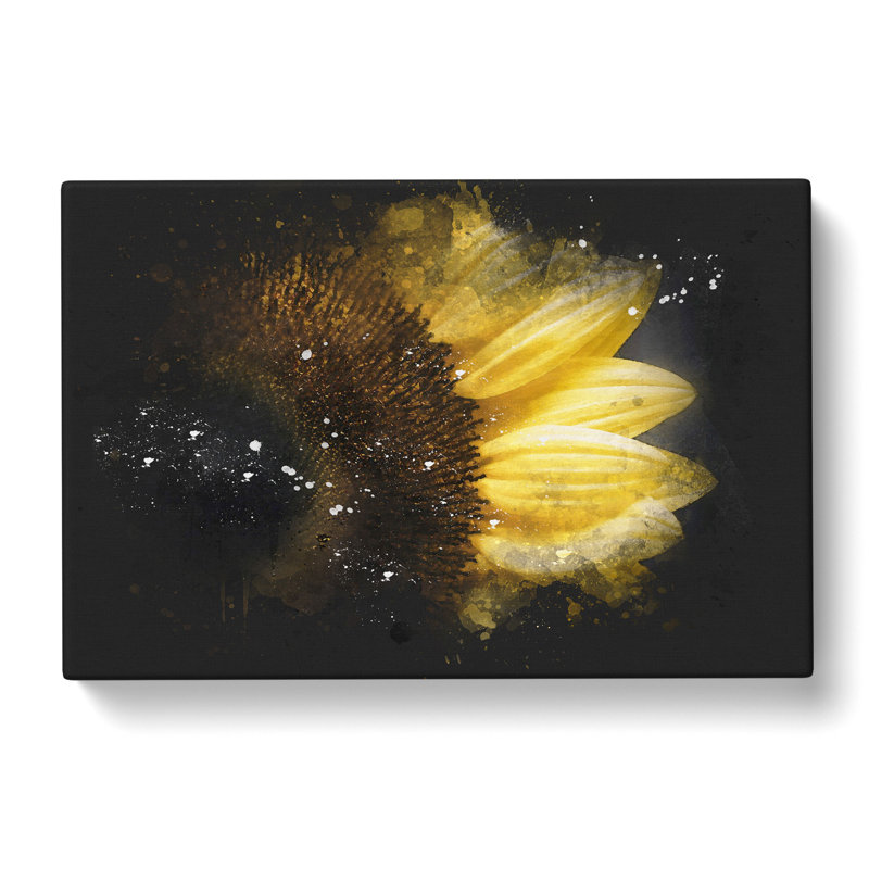 Yellow Sunflower Rising - Wrapped Canvas Print, 50cm H x 76cm W x 3cm D