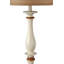Lampe sur pied traditionnelle 61 po Aseem - Finition craquelée blanche et dorée - Abat-jour rigide en soie taupe-33816720