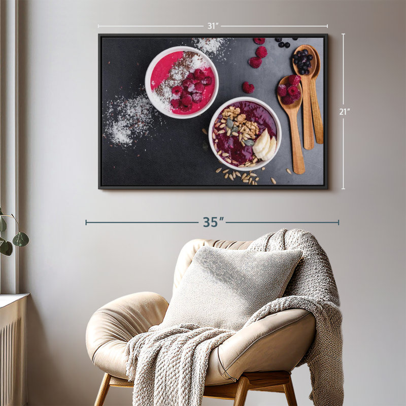 «Blueberries Smoothie Canvas Print», H 21 po x l 31 po