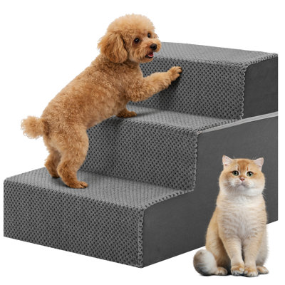 Nonslip High Density Foam 3 Step Pet Staircase For Dogs Cats