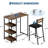 3-Piece Kitchen Table Set, 36" Dining Table with Storage Shelves & 2 Upholstered Chairs, Rustic Brown-882006228