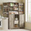 Garde-manger, garde-manger de style campagnard, garde-manger haut de 72 po avec 4 portes de grange, 4 tablettes réglables et 8 tablettes de porte