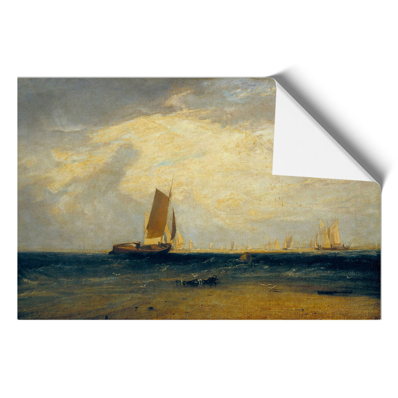 Fishing Upon He Blythe Sand by Joseph Mallord William Turner - No Frame Painting, 21cm H x 30cm W x 0.1cm D