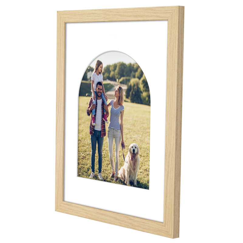 Cadre photo avec tapis en forme d'arche - Idéal pour toute pièce, salon, dortoir, Natural Oak, 11 po x 14 po