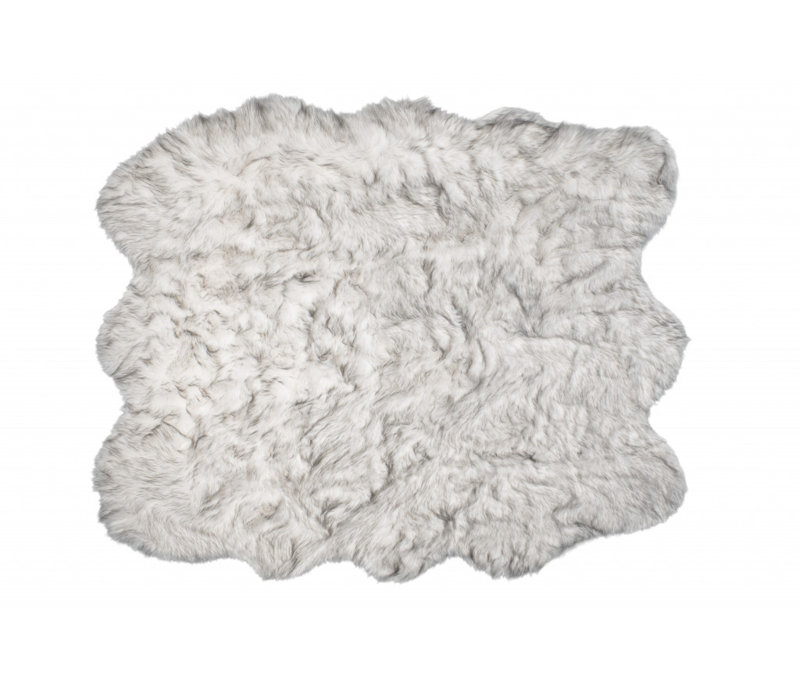 Tapis gris antidérapant 5 pi x 6 pi en fausse peau de mouton