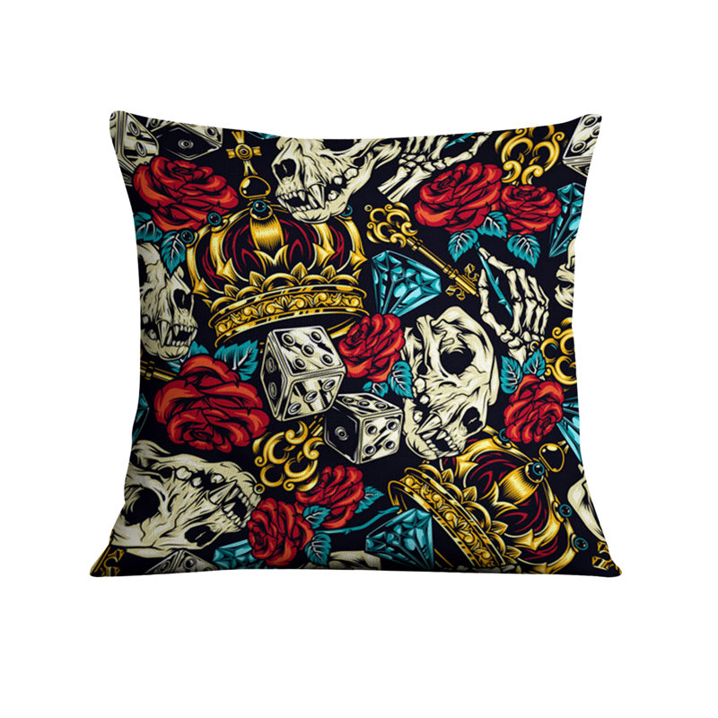 Throw Pillow Cover Only, H 20 po x l 20 po, Bleu / noir / rouge abstrait 3