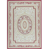 Hand-Knotted High-Quality Beige and Red Area Rug