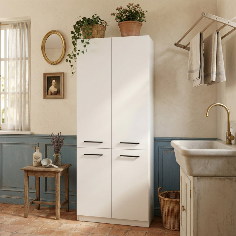 Laundry Hamper Bathroom Cabinet With Shelves