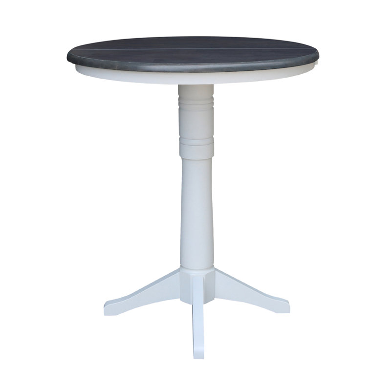 Ileia Extendable Solid Wood Dining Table, Heather Gray/White