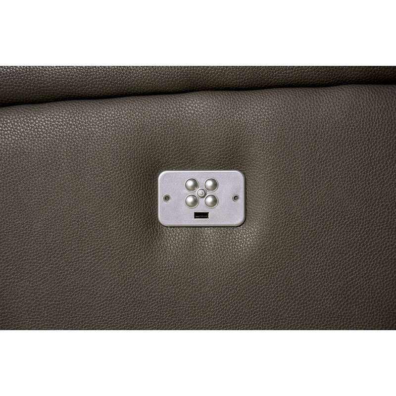 86.4" W Transitional Power Sofa, Gray