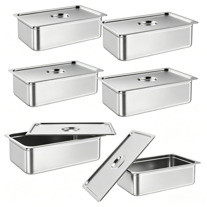 East Urban Home Stainless Steel Tray, 10cm H x 53cm W x 32.5cm D