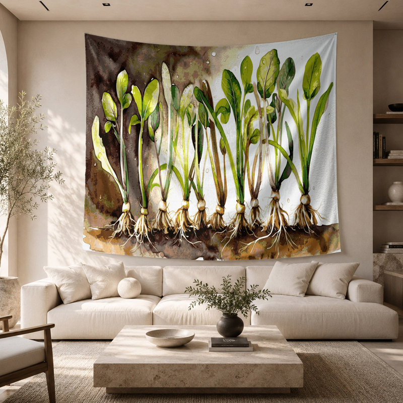 Tapisserie murale légumes choux de radis, 68 po x 80 po