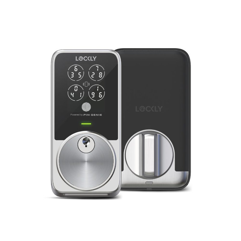 PIN Genie Pro Gen 3 Deadbolt Edition with physical keys, Matte Black, Satin Nickel