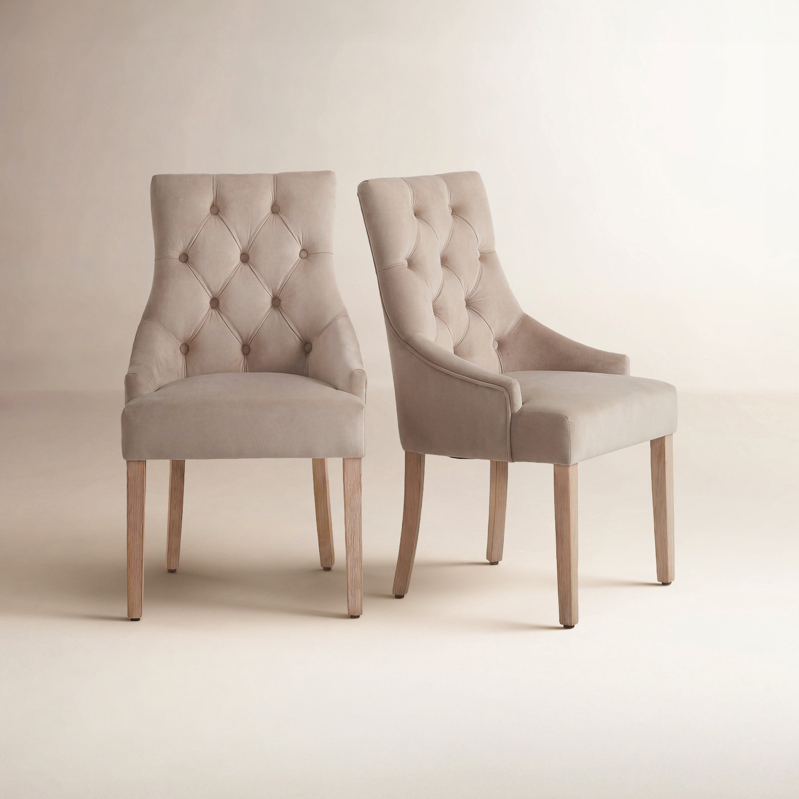 Thora Dining Chair, Beige Polyester Blend