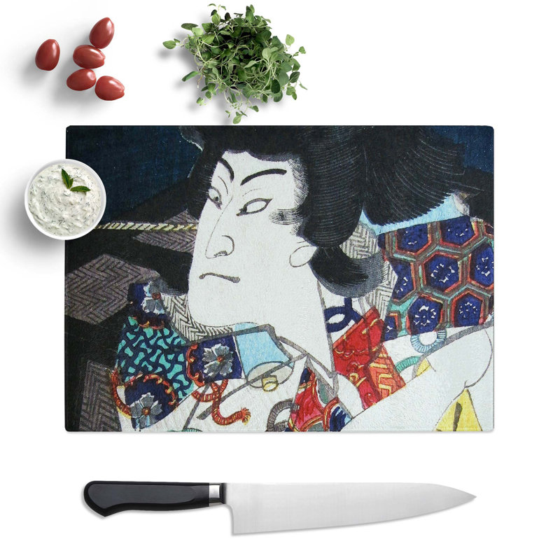 Tempered Glass Nakamura by Utagawa Toyokuni Chopping Board, 39 cm x 28.5 cm