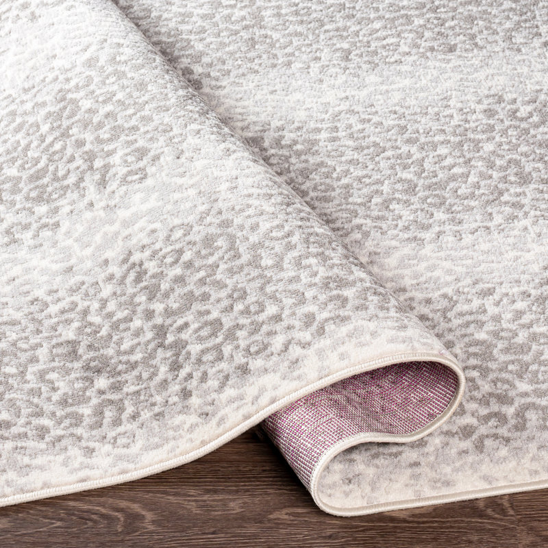 Tapis gris à imprimé animal Drooff, Rectangle 5 pi x 7 pi