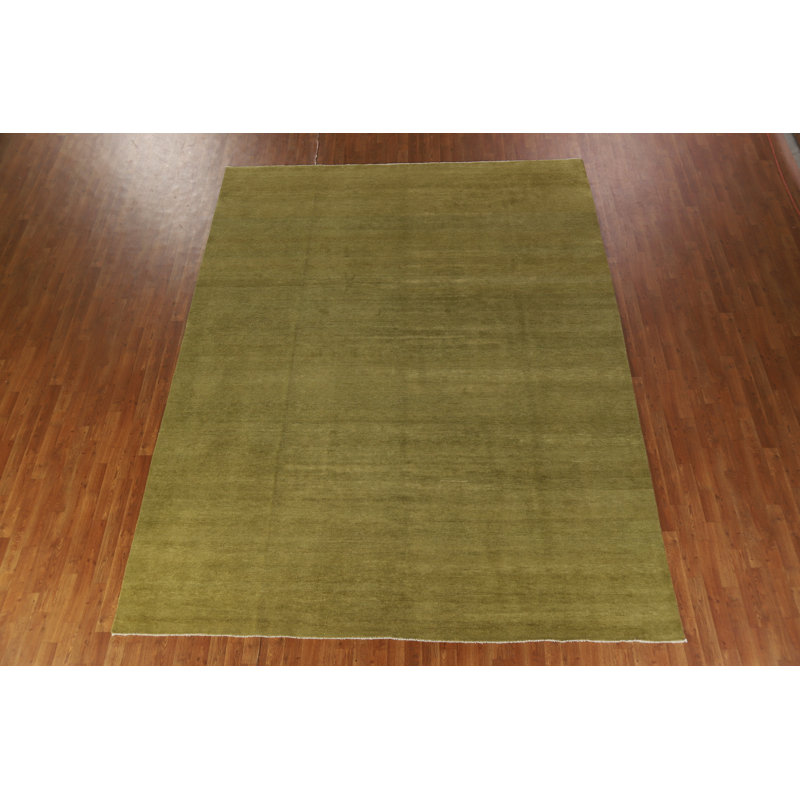 Tapis perse vert Gabbeh 9x12