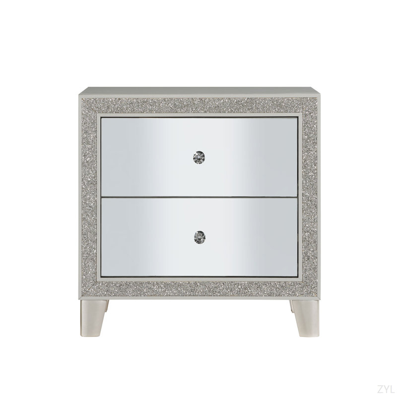 Table de chevet à finition miroir Sliverfluff