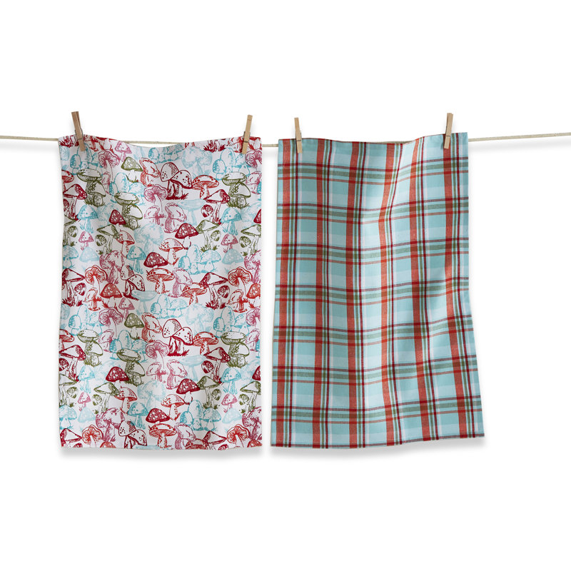 Woodcut Mushroom Dishtowel S2