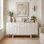 Buffet en bois avec rangement 63 po
