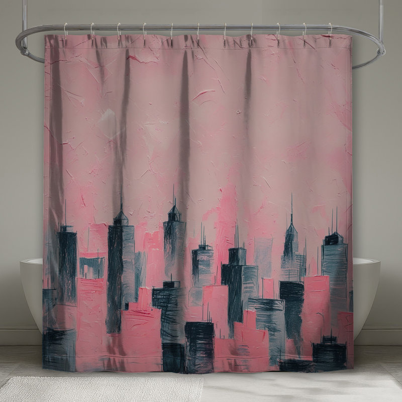 Rideaux de douche roses, 70 po L x 93 po H