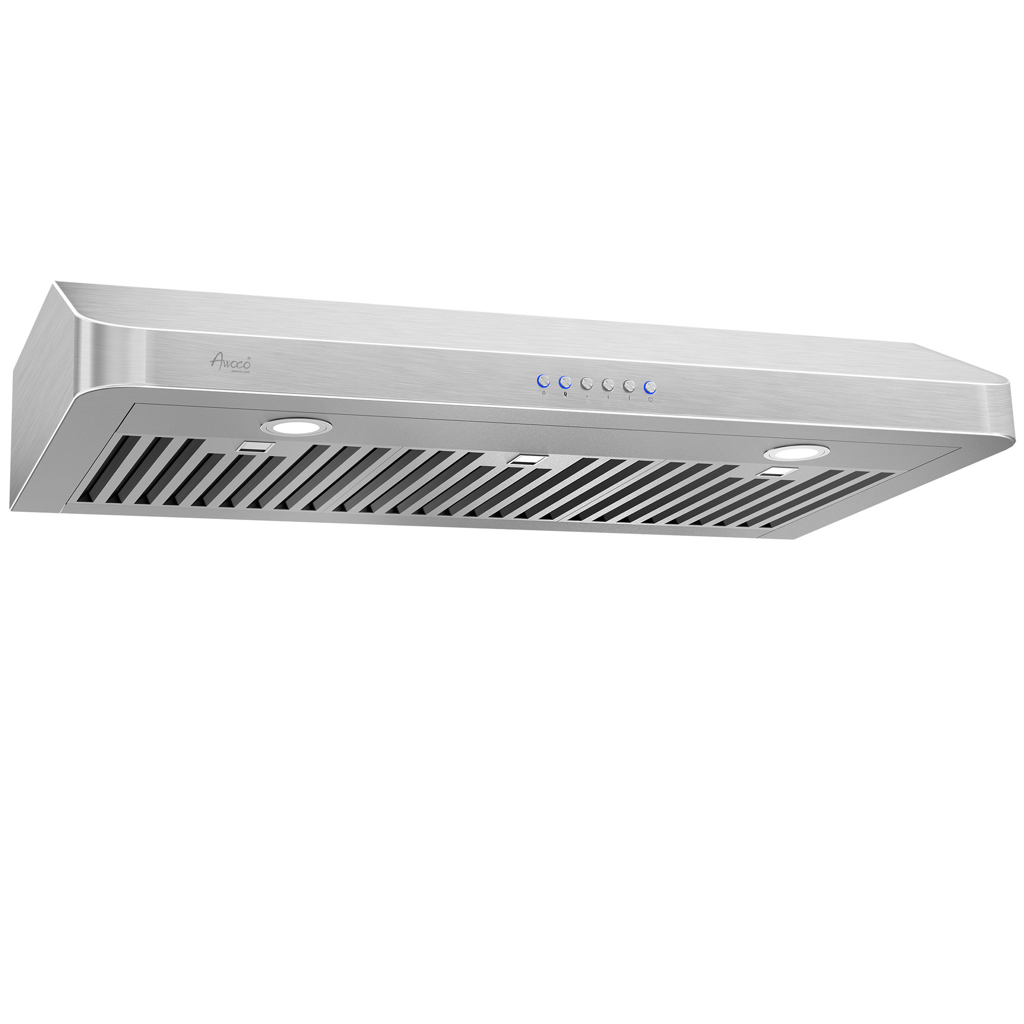 Velivi 36 in. 600 CFM Convertible Ductless Under Cabinet Range Hood with 3 Speed Exhaust Fan and 2 LED Lights, Stainless Steel, Silver