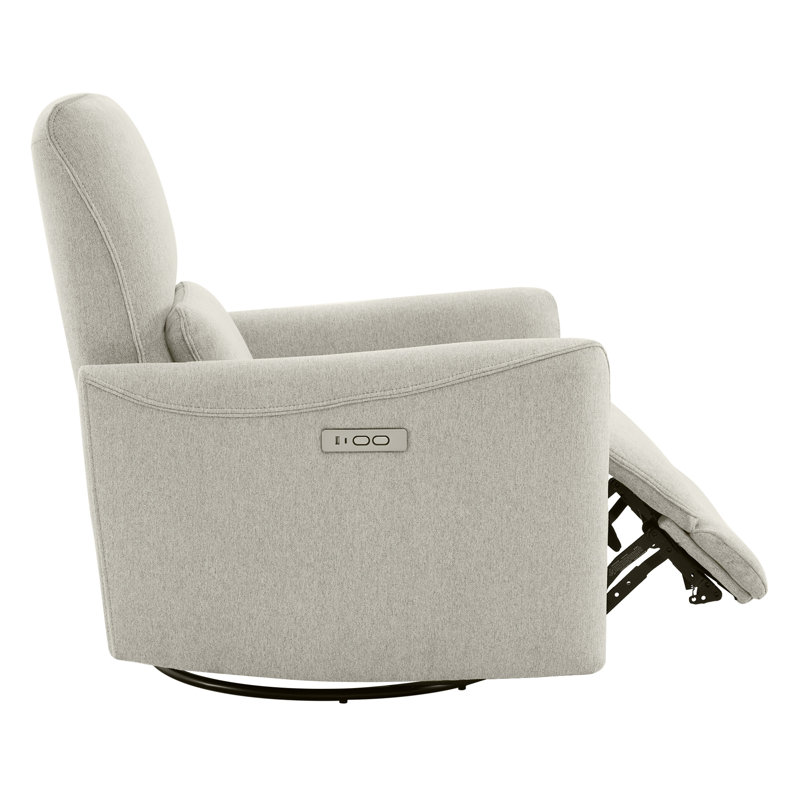 Fauteuil inclinable électrique pivotant rembourré Mikkel, Colombe