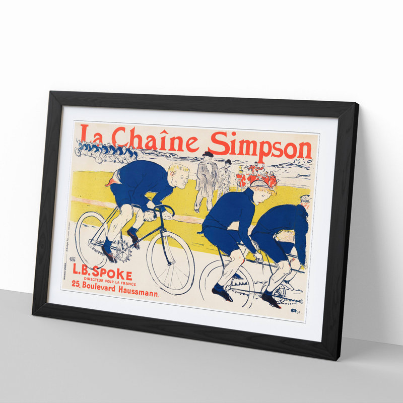 The Simpson Chain by Henri de Toulouse-Lautrec - Picture Frame Graphic Art, Black Framed, 27cm H x 36cm W x 2cm D