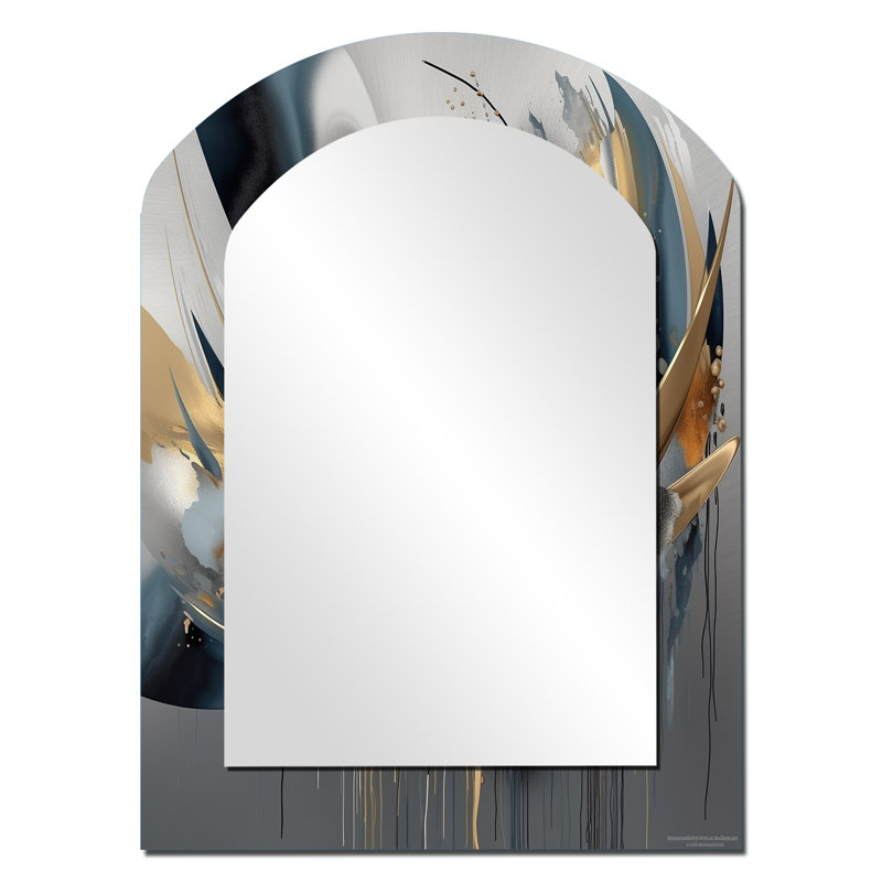Abstrait formes et lignes infinies I - Miroir mural moderne, 34 po x 25 po